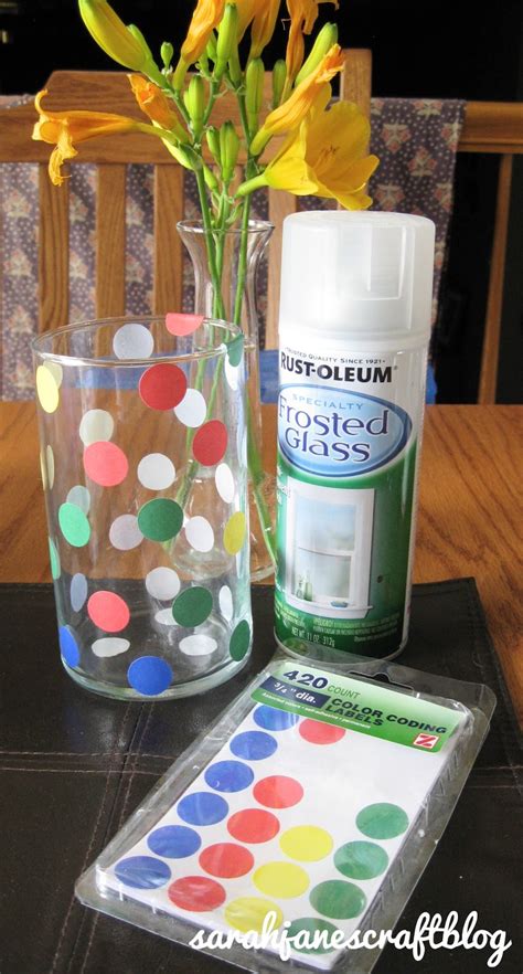 Sarah Jane S Craft Blog Two Frosted Glass Spray Paint Projects