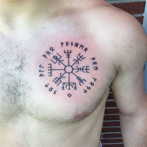 My Vegvisir Tattoo Viking Compass With The Surrounding Runes