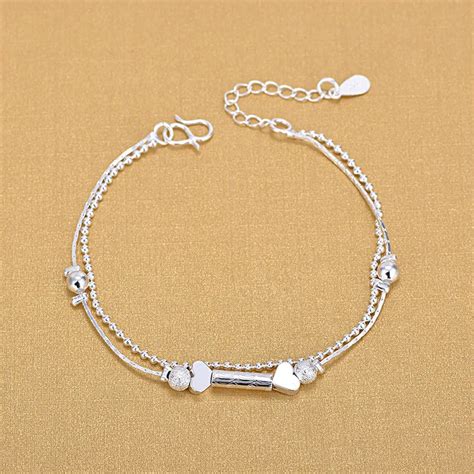 High Quality Double Layered Sterling Silver Heart Beads Beaded