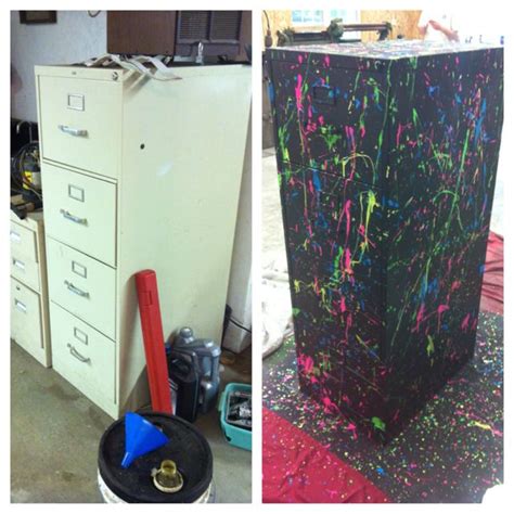 Splatter Painted My Filing Cabinet To Give It Character Classroom