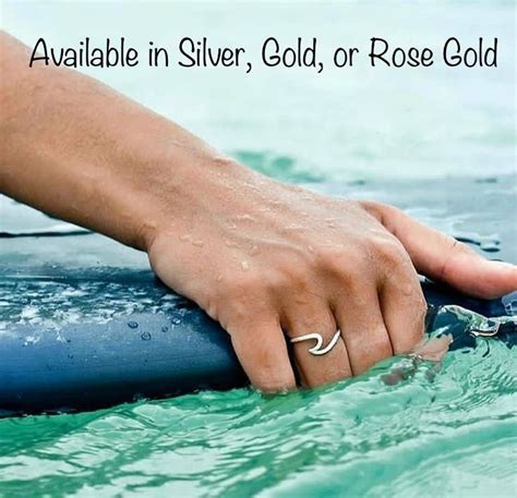 Antique Rose Gold Silver Surfer Wave Ring For Women My