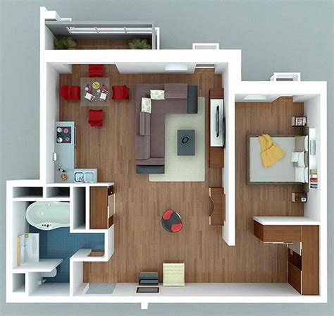 The apartment layouts below show how easy it is to work with what you have and successfully decorate a small space. 20 One Bedroom Apartment Plans for Singles and Couples ...