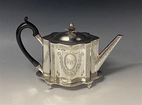 Victorian Silver Teapot And Stand 18991900 William Hutton Bada