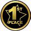 2 Torch Stickers  1st Place Black/Gold Star Sticker