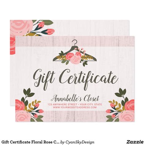 T Certificate Floral Rose Clothes Hanger Closet