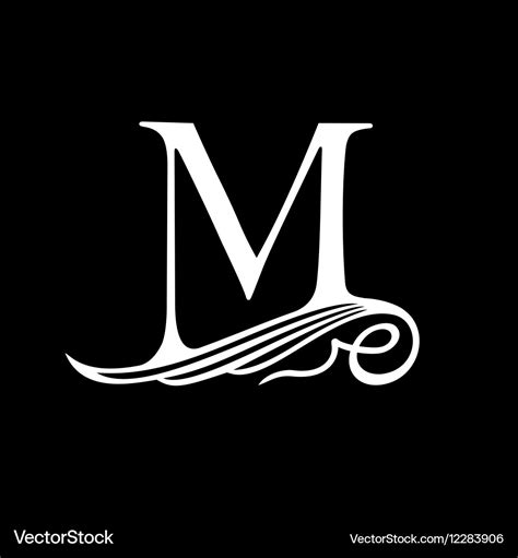 Capital Letter M For Monograms Emblems And Logos Vector Image