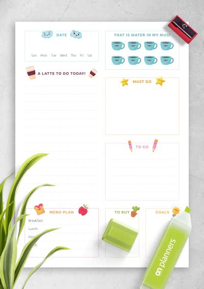 Download Printable Happy Cute Daily Planner Pdf Remodelaholic 36 Free