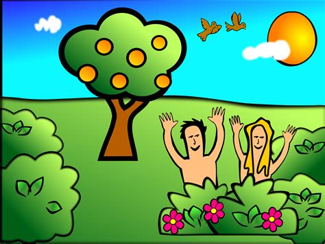 Happy Adam And Eve In Garden Of Eden Image Free Stock Photo Public