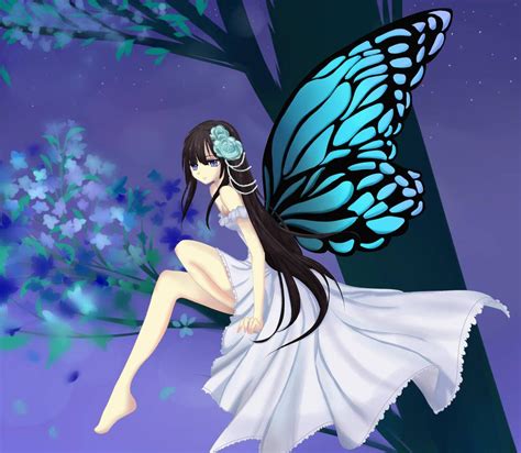 Fantasy Anime Fairy Wings Attractive Girl As Fairy With Wings Stock