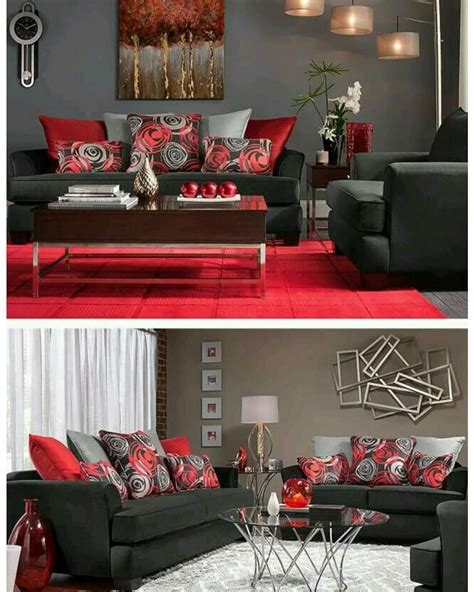 Dark Red And Grey Living Room Doralindsey