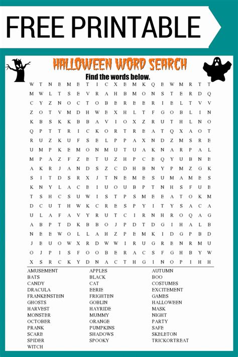 Monster Halloween Word Search Puzzles Printable Batess Word Search