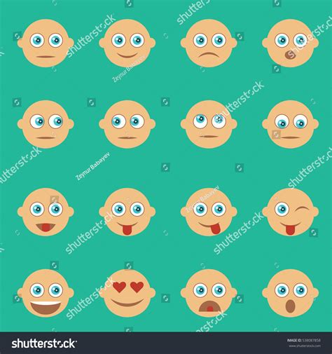 Set Emoticons Set Emoji Smile Icons Stock Vector Royalty Free