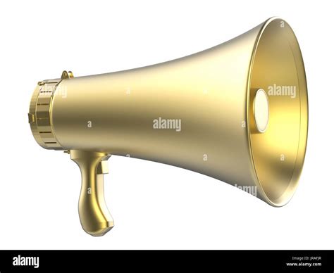 3d Rendering Gold Megaphone Isolated On White Stock Photo Alamy