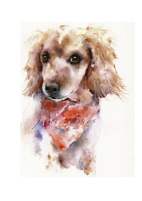 Pet Portrait Painted In Watercolour By Artist Jane Davies Watercolor