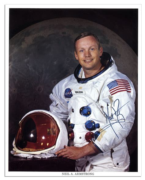 After serving in the korean war and then finishing college, he joined the organization that would become nasa. Neil Armstrong One Small Step, One Invaluable Signature