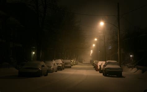 Wallpaper Car Snow Night Street Light 1920x1200 Gzilla 1841483