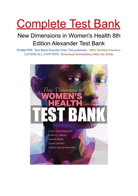 New Dimensions In Women S Health Th Edition Alexander Test Bank New Dimensions In Women S