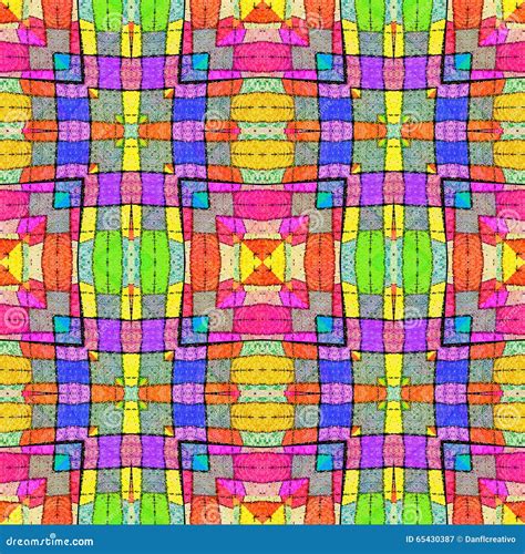 Multicolored Complex Geometric Seamless Pattern Stock Illustration