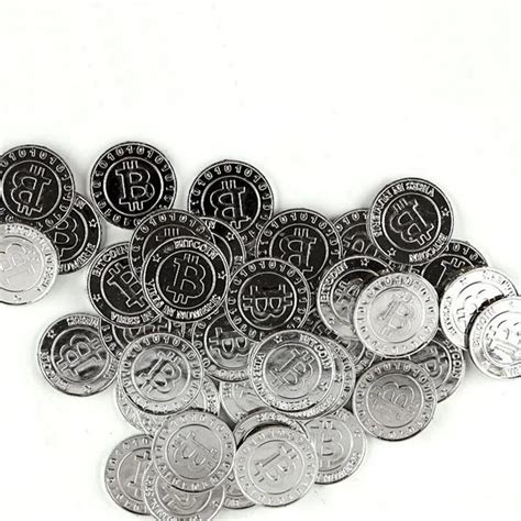150pcs Plastic Free Ship Bitcoin Btc Coin Pirate Treasure Gold Coins
