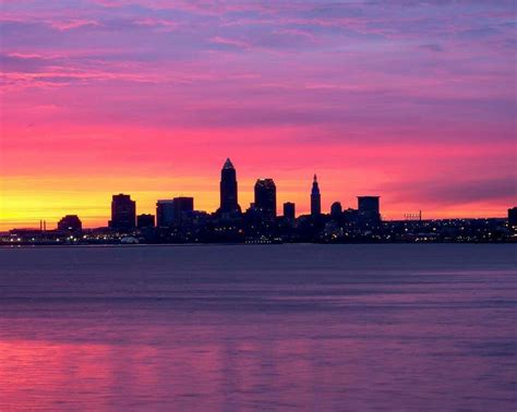 Good Morning Cleveland Before Sunrise New York Skyline Sunrise