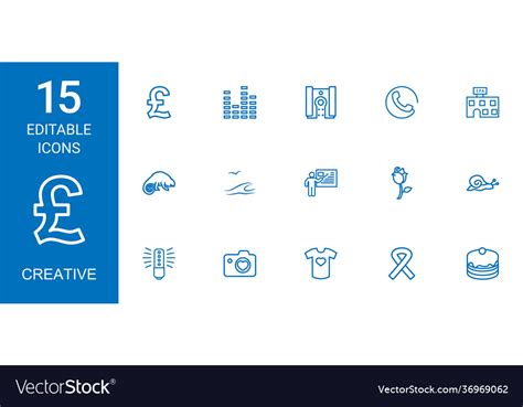 15 Creative Icons Royalty Free Vector Image Vectorstock