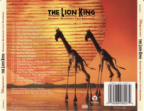 Lion King Original Broadway Cast Original Soundtrack Buy It Online At The Soundtrack To