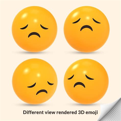 Premium Psd 3d Sad Unhappy Emoji Reaction Icon With Different View