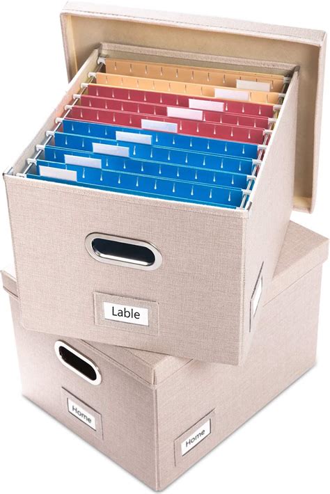 Buy Prandom File Organizer Box Set Of 2 Collapsible Decorative Linen