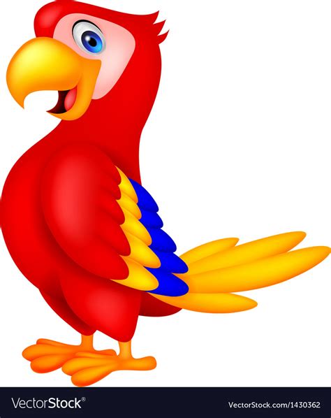 Cute Parrot Bird Cartoon Royalty Free Vector Image