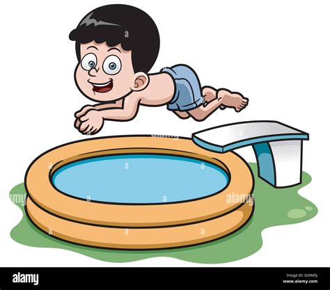 Vector Illustration Of Cartoon Babe Diving In Pool Stock Vector Image Art Alamy