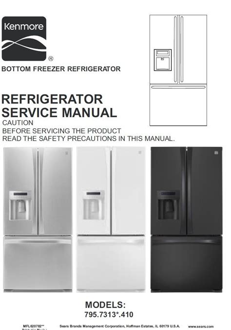 Kenmore 795 51033011 79551033 011 Refrigerator Service Manual And
