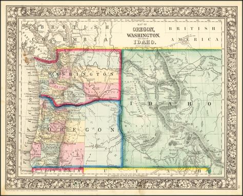 Map Of Oregon Washington And Part Of Idaho First Appearance Of Idaho