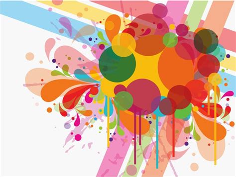 Colorful Swirls Splash And Circles Vector Download