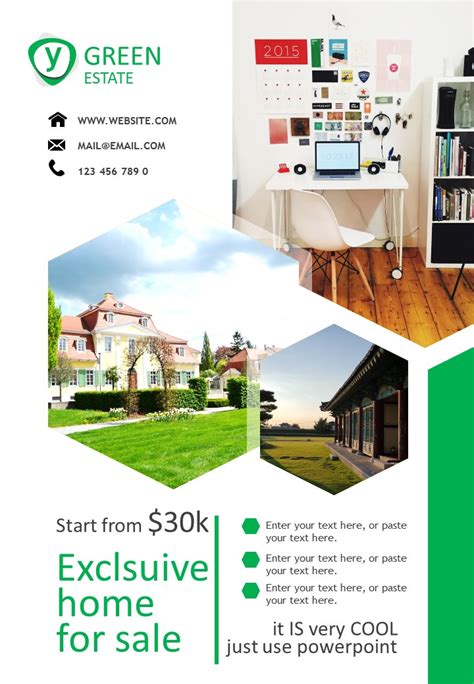 Ppt Of Green Real Estate Posterpptx Wps Free Templates