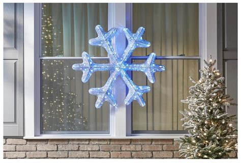 Home Accents Holiday 3 Ft Led Twinkling Tinsel Snowflake Cool White Le