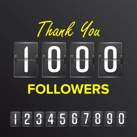 1000 Followers Vector Thanks Design Template Social Network Concept