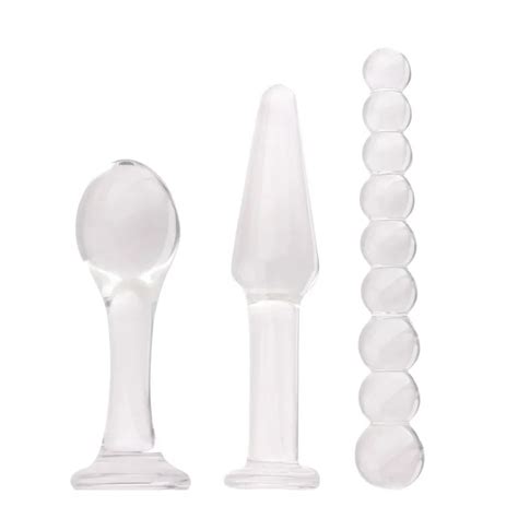 Erotic Pyrex Glass Dildo Anal Bead Butt Plug For Fetish Bdsm Bondage