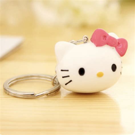 Hello Kitty Keychain Cartoon Pink Cat Key Chain Ring Cute Anime Keyring