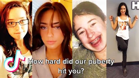how hard did puberty hit you use 2 pictures tiktok compilation youtube