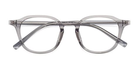 Translucent Gray Hipster Keyhole Bridge Plastic Eyeglasses Larode