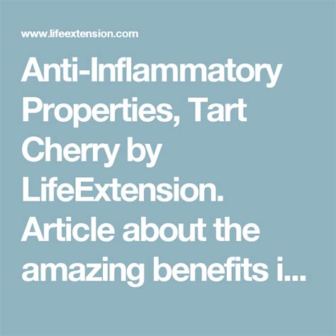 How To Fight Inflammation With Tart Cherry Juice Cherry Tart Tart