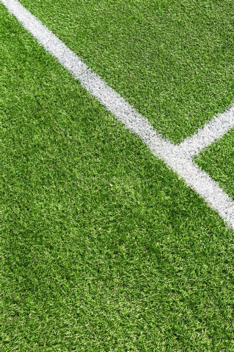 Fond Artificiel Vert De Terrain De Football De Football En Gazon De