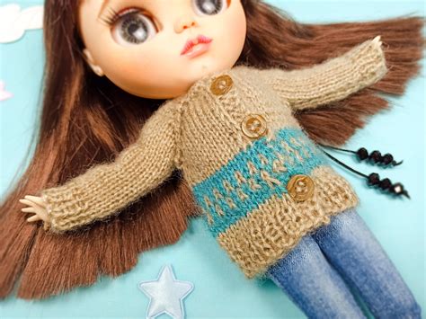 Blythe Doll Clothes Blythe Sweater With Ornament Pullip Etsy