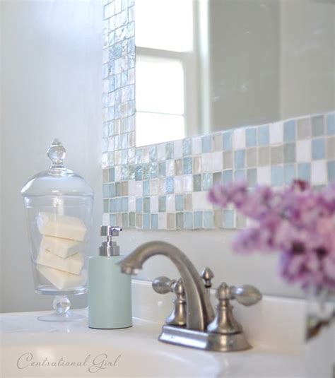 This tile is very similar to the metallic one, but it has some differences. DIY Mosaic Tile Bathroom Mirror