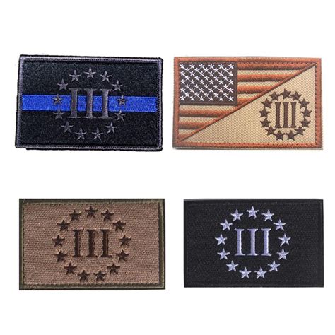 Thin Blue Line Iii Percenter Patch Morale Tactical 3d Pvc Patches Hook