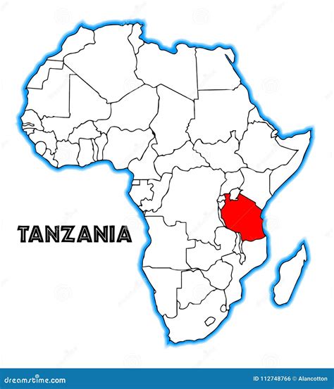 Tanzania Africa Map Stock Vector Illustration Of Cartography 112748766