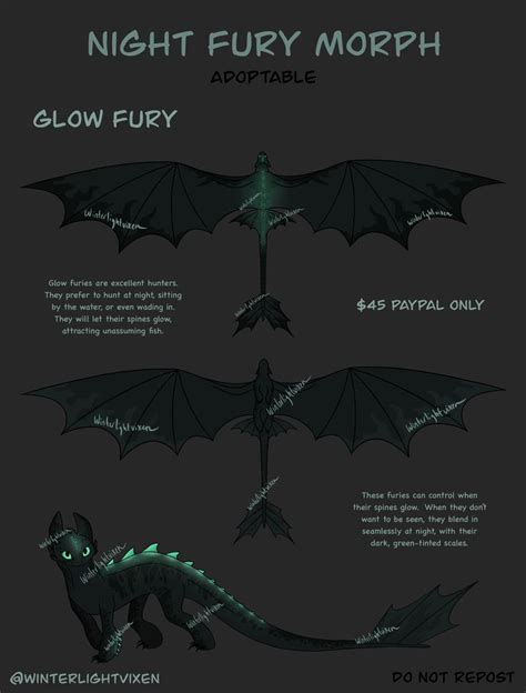 Glow Fury Adoptable Night Fury Dragon Night Fury Httyd Dragons