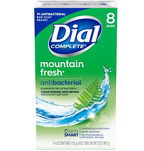 Dial Antibacterial Bar Soap Mountain Fresh 4 Oz 8 Bars