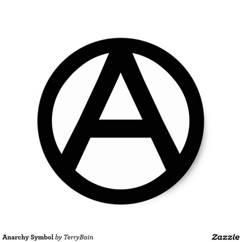 Anarchy Symbol Classic Round Sticker | Zazzle.com | Anarchy, Anarchy symbol, Anarchism symbol
