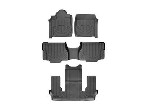 Dsi Automotive 3d Floormats Complete Set 1st 2nd And 3rd Row Black